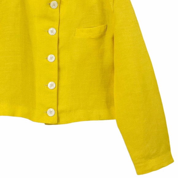 Vintage Linen Blend Cropped and Boxy Blazer Shacket by Diana Hartman Made in USA - Picture 4 of 16